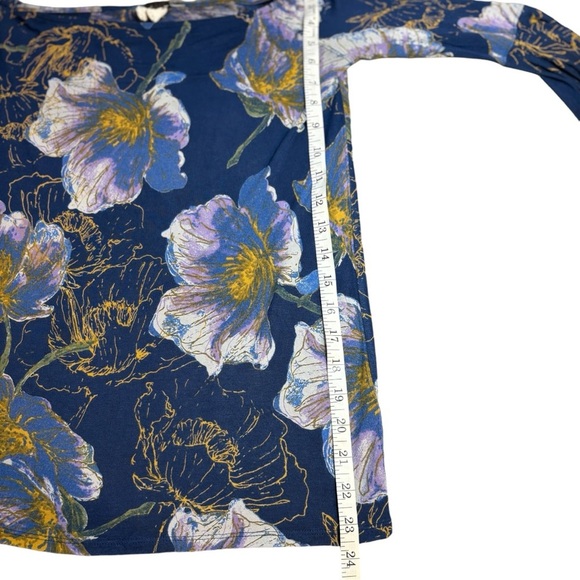 We The Free Birds Of Paradise Navy Floral Bell Sleeves Sz M - Picture 6 of 11